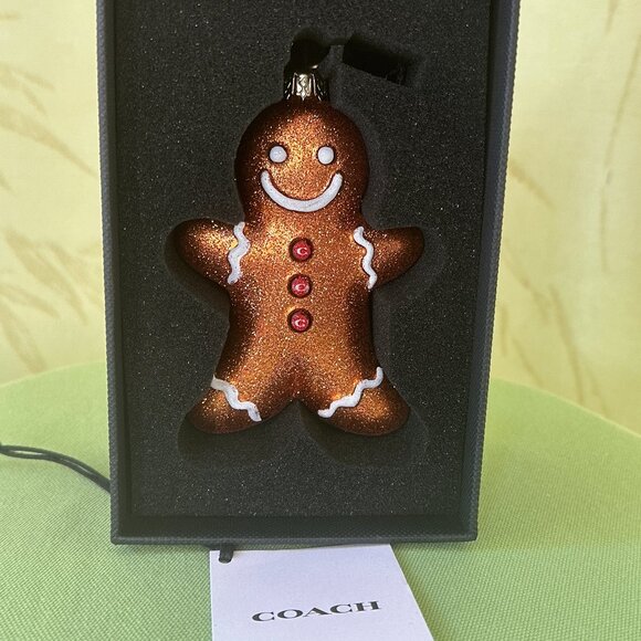 COACH GINGERBREAD BOY ORNAMENT BOXED:NIB CCD48 - Picture 1 of 16